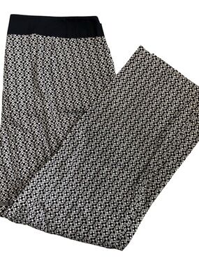 🔵Monochrome Geometric Wide-Leg Pants - Black & White